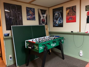 Foosball table and ping pong table top